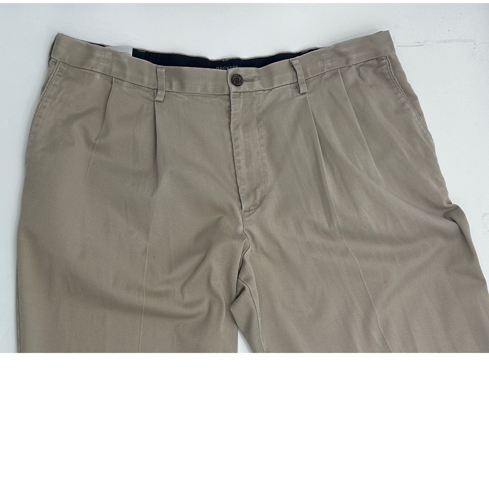 Dockers Relaxed Fit Khaki Cropped Chino Pants Men's W40 L29 Cuffed Americana - Picture 3 of 8